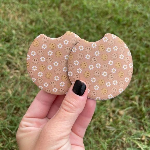 Groovy Daisy Car Coaster Set - Picture 1 of 9